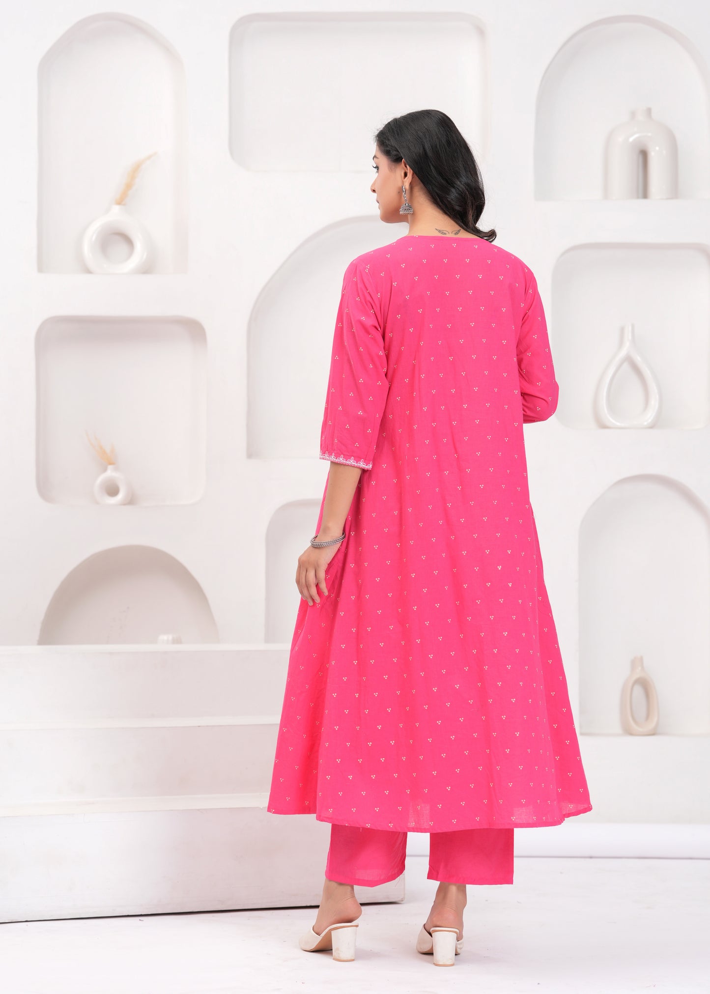 PoshArt Hand Work Kurta Pant Duptta Set.