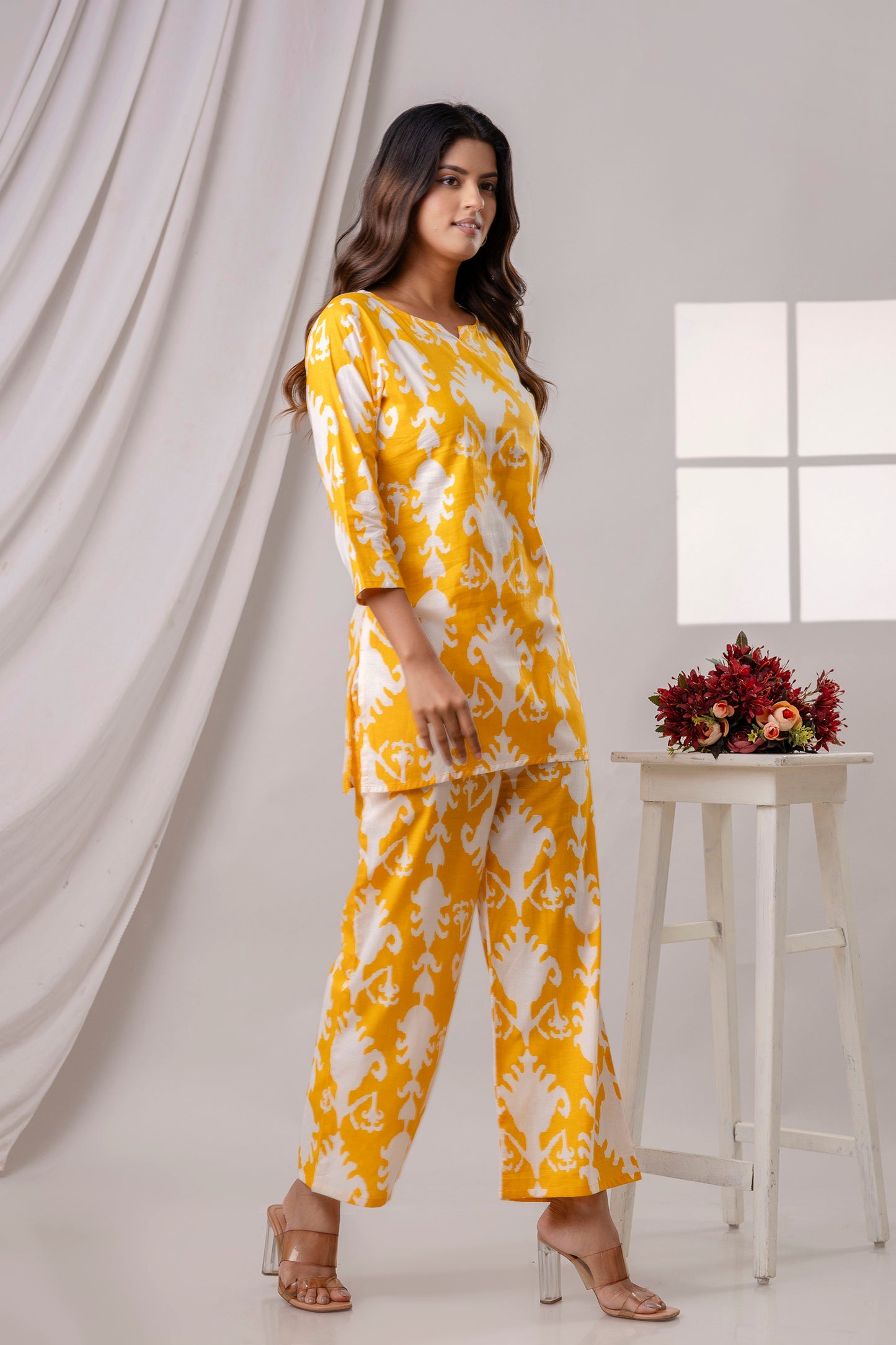 PoshArt Yellow Printed Co-ord Set