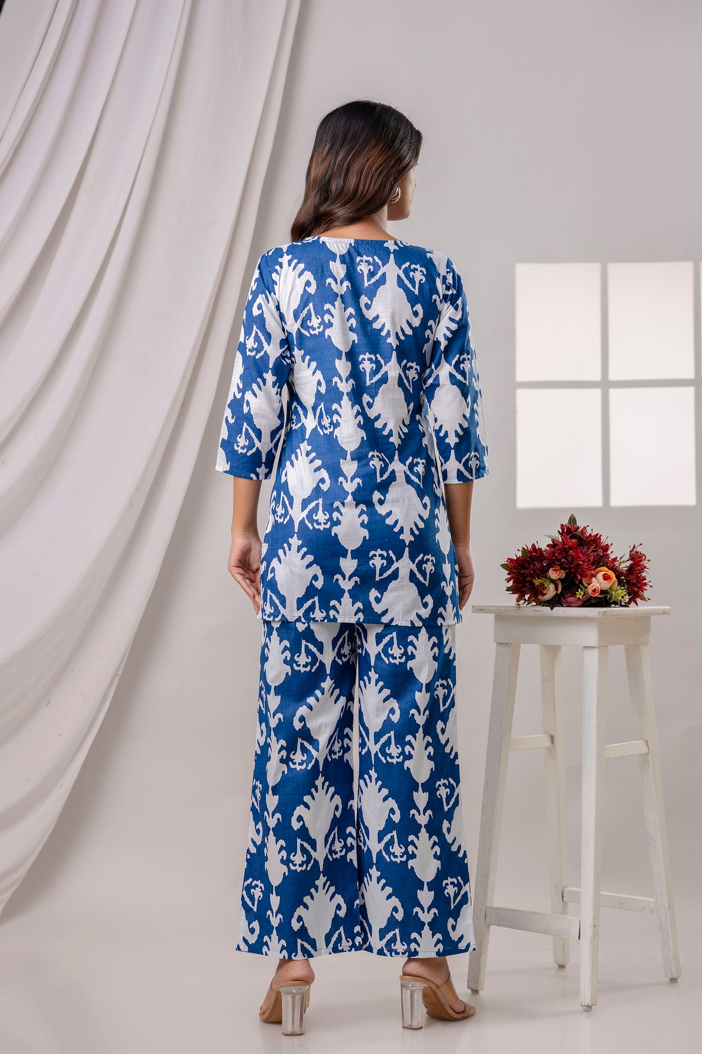 PoshArt Blue Printed Co-ord Set