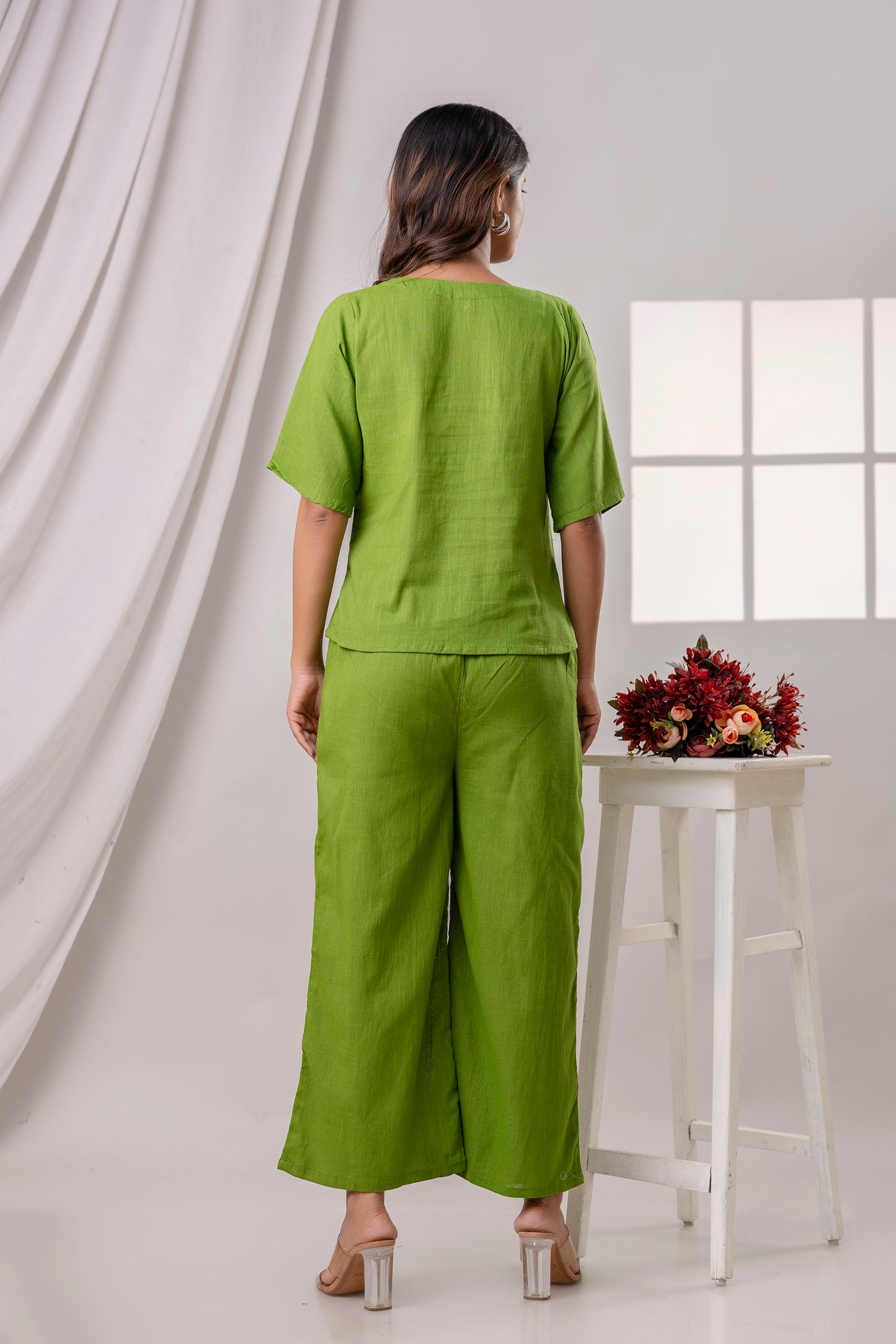 PoshArt Solid Green Co-ord set