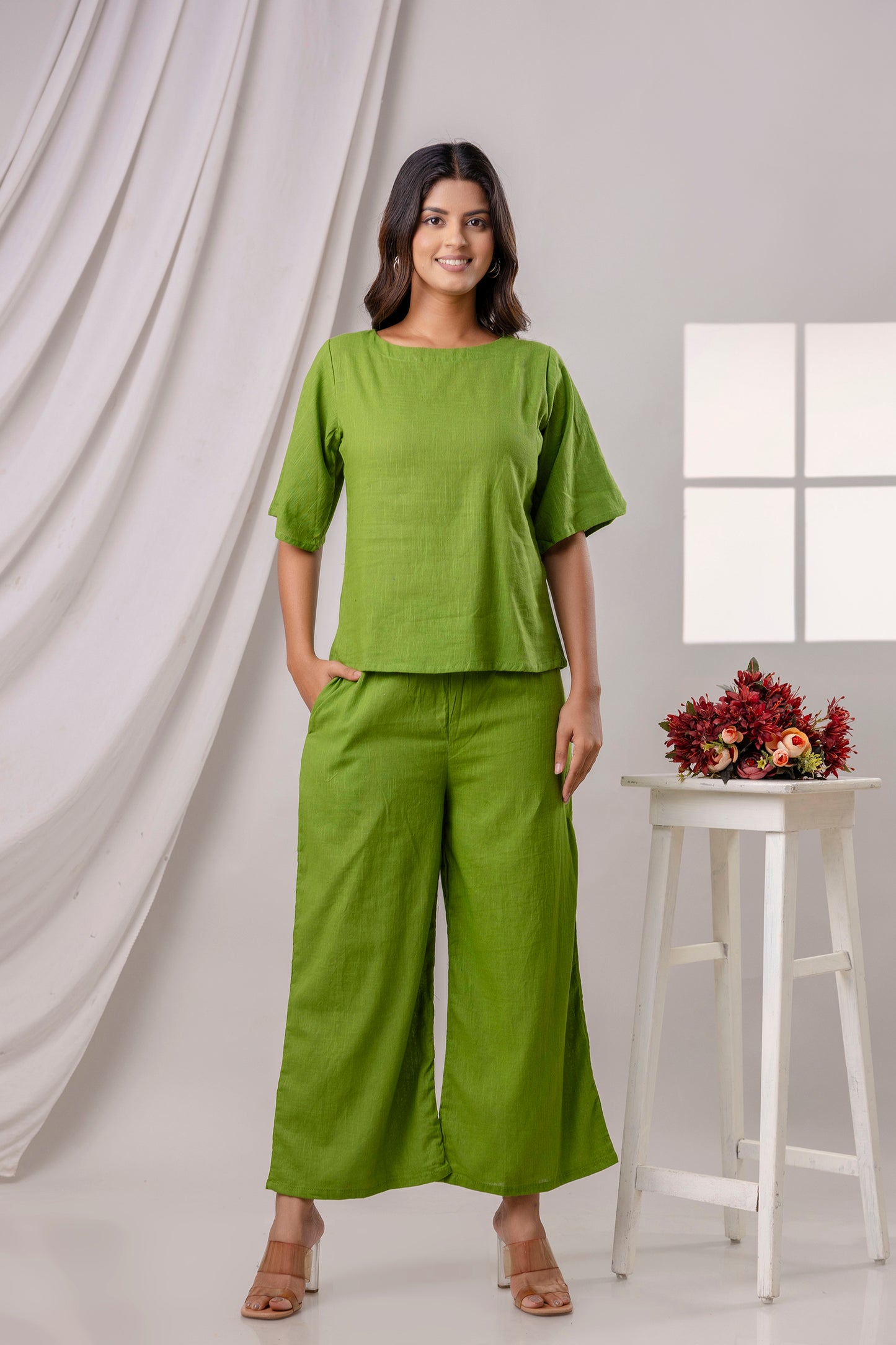 PoshArt Solid Green Co-ord set