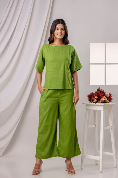 PoshArt Solid Green Co-ord set