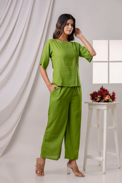 PoshArt Solid Green Co-ord set