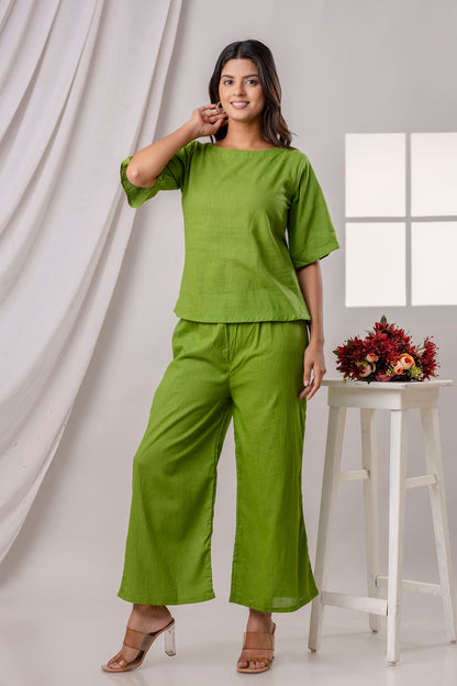 PoshArt Solid Green Co-ord set