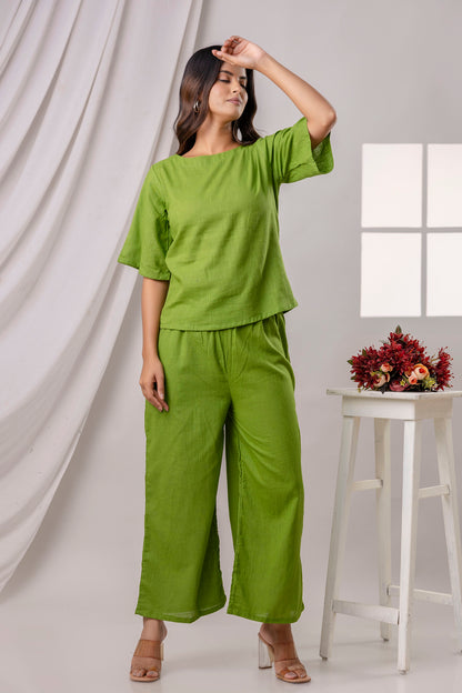 PoshArt Solid Green Co-ord set