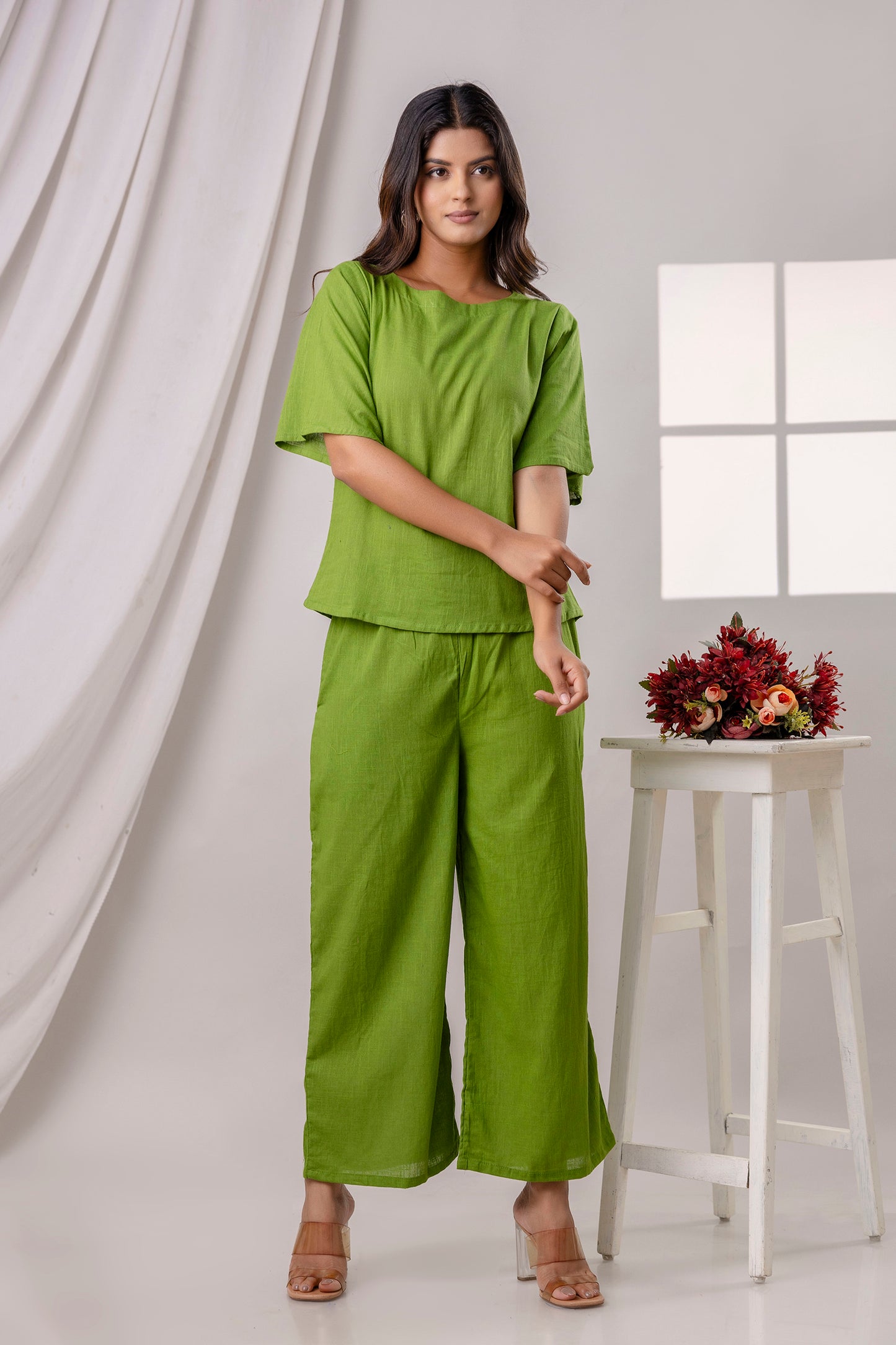 PoshArt Solid Green Co-ord set