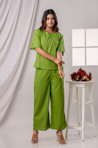 PoshArt Solid Green Co-ord set