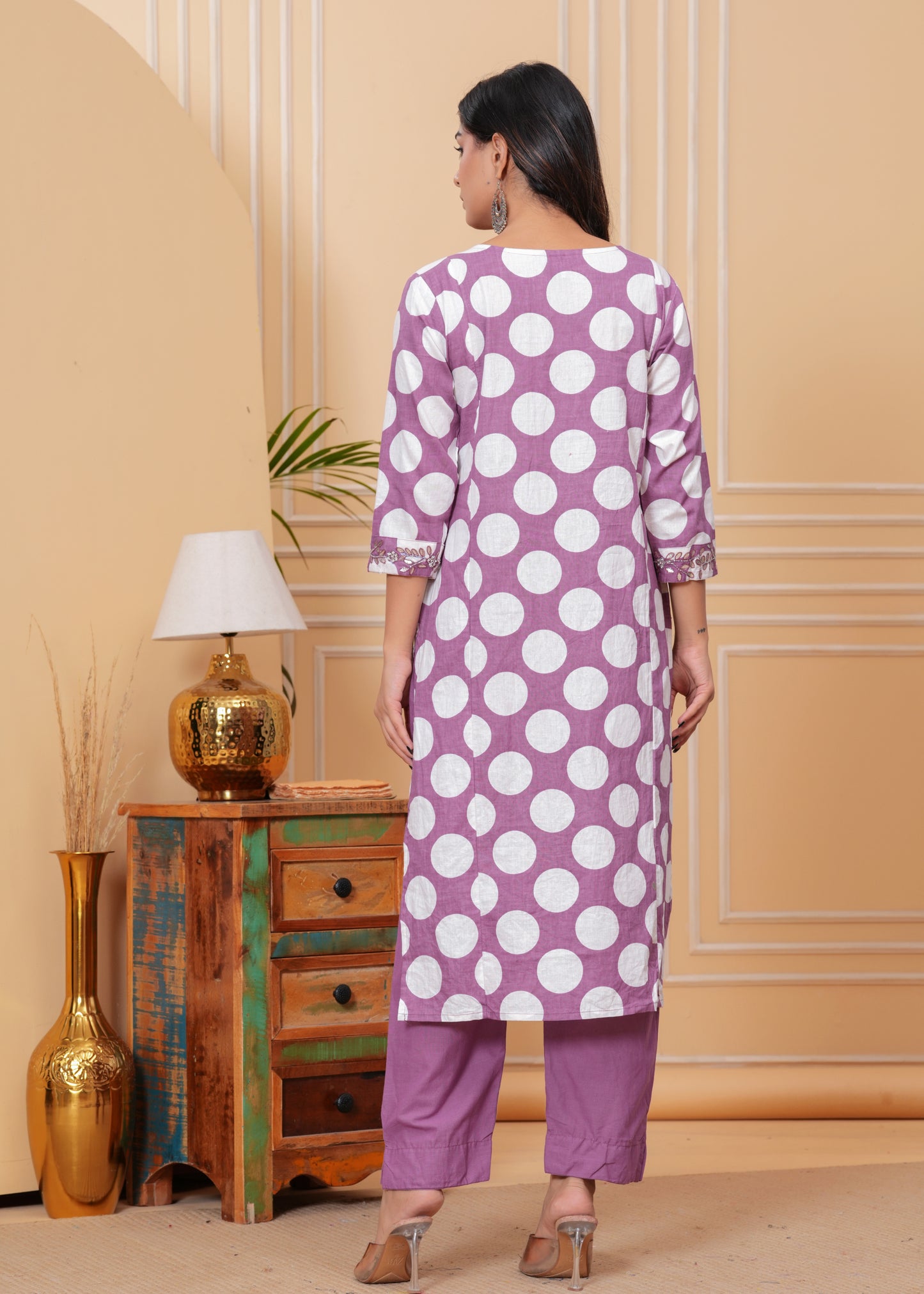 Poshart Matte Purple Kurta Pant Set