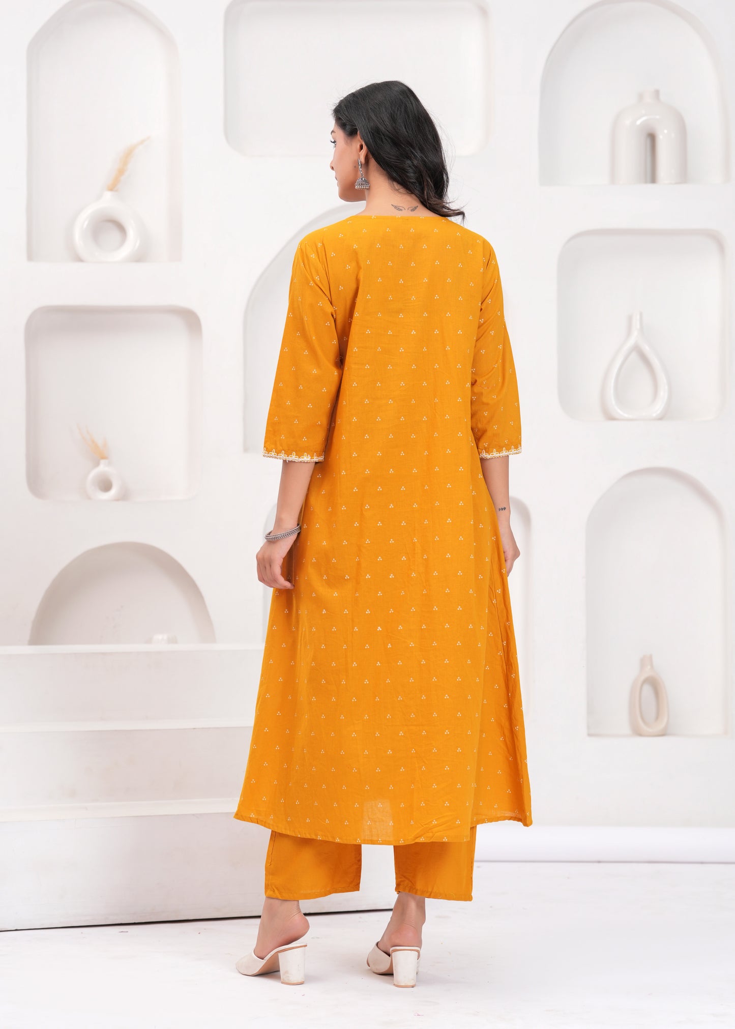 PoshArt Hand Work Kurta Pant Duptta Set.