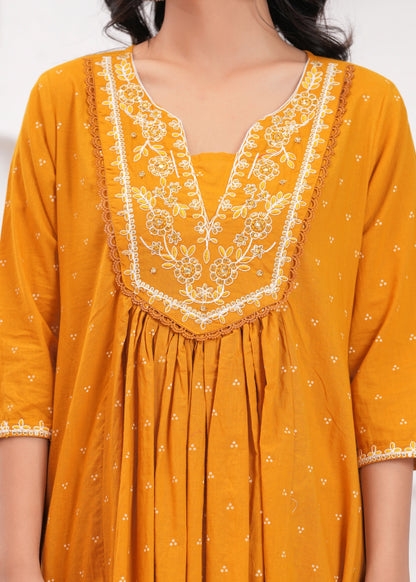 PoshArt Hand Work Kurta Pant Duptta Set.
